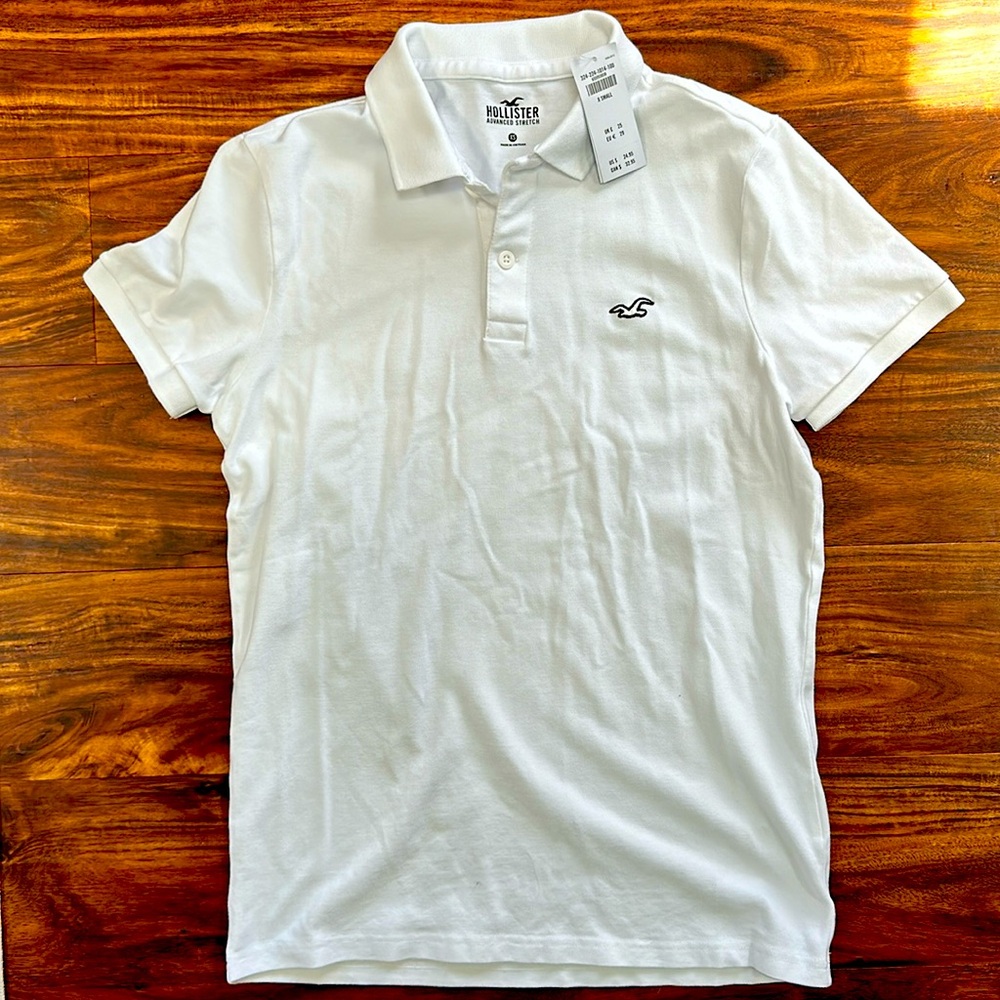 NWT Hollister mens white polo size XS